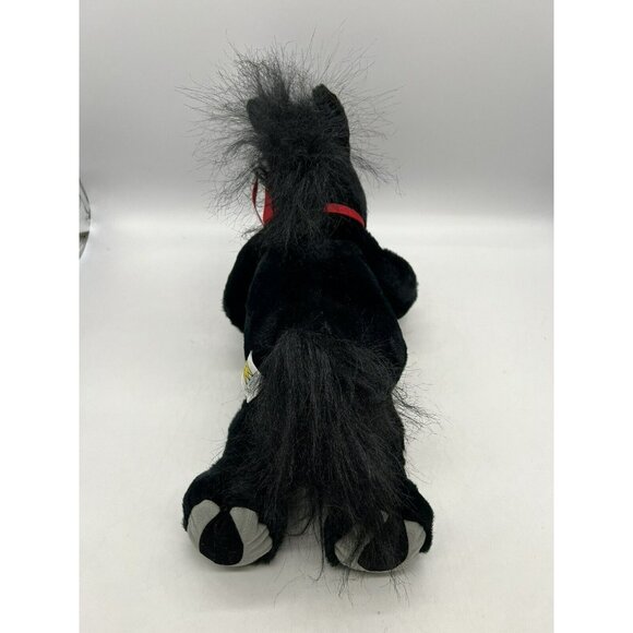 Manhattan Toy Company Horse Black Red Ribbon Plush Stuffed Animal Vintage 1996 - Picture 4 of 8